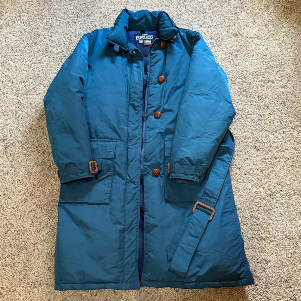 Vintage Lands' End Puffer Trench Coat